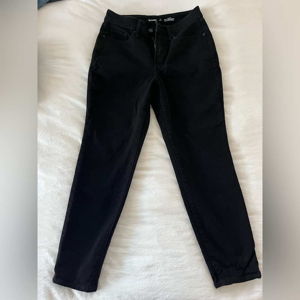 Old navy High rise OG straight 4 Petite black jeans